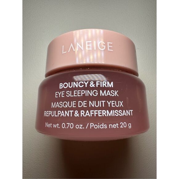 LANEIGE Bouncy & Firm Eye Brightening Sleeping Mask with Peony + Collagen Compl - Picture 1 of 4